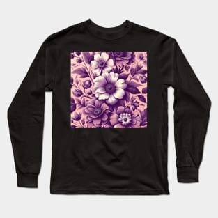 Purple Flowers Long Sleeve T-Shirt